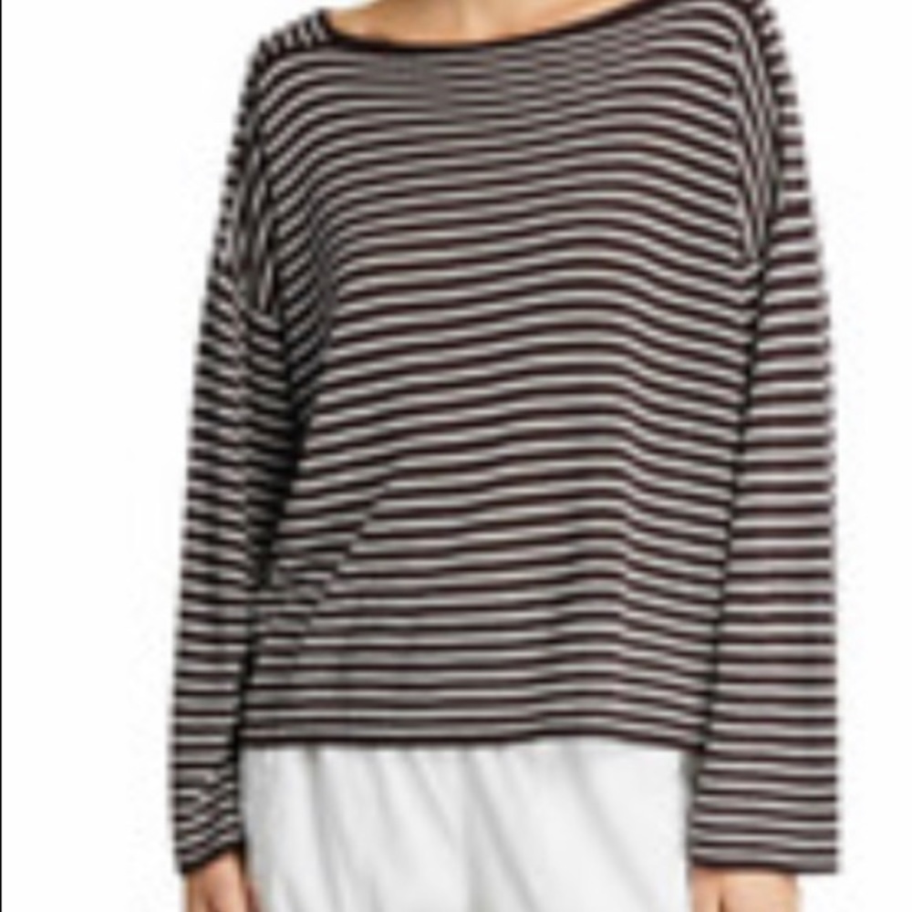 Eileen Fisher Striped Tencel Seamless Sweater